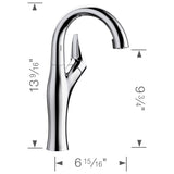 Blanco Artona 1.5 GPM Brass Bar Faucet, Pull-Down, Polished Chrome, 526381