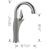 Blanco Artona 1.5 GPM Brass Bar Faucet, Pull-Down, Metallic Gray/Stainless, 526383