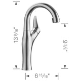 Blanco Artona 1.5 GPM Brass Bar Faucet, Pull-Down, Stainless, 526384
