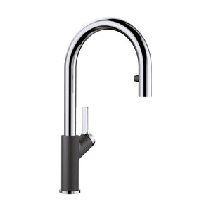 Alternate Image for Blanco Urbena 1.5 GPM Brass Kitchen Faucet, Pull-Down, Anthracite/Chrome, 526392