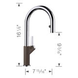Blanco Urbena 1.5 GPM Brass Kitchen Faucet, Pull-Down, Cafe/Chrome, 526394