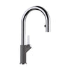 Blanco Urbena 1.5 GPM Brass Kitchen Faucet, Pull-Down, Cinder/Chrome, 526395