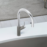 Blanco Urbena 1.5 GPM Brass Kitchen Faucet, Pull-Down, Truffle/Chrome, 526397