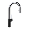 Blanco Urbena 1.5 GPM Brass Kitchen Faucet, Pull-Down, Coal Black/Chrome, 526398
