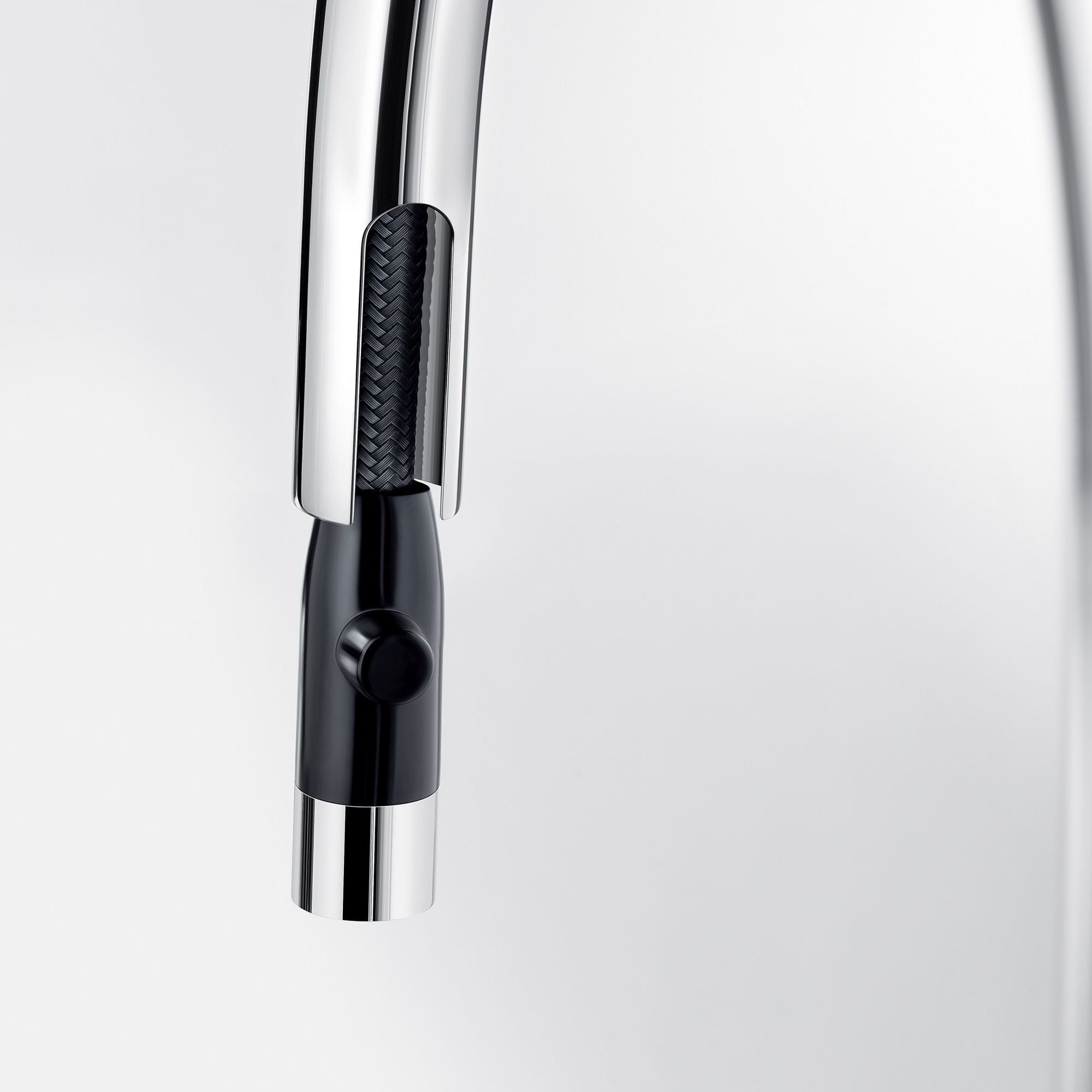 Blanco Urbena 1.5 GPM Brass Kitchen Faucet, Pull-Down, Coal Black/Chrome, 526398
