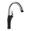Blanco Artona 1.5 GPM Brass Kitchen Faucet, Pull-Down, Coal Black/Stainless, 526401