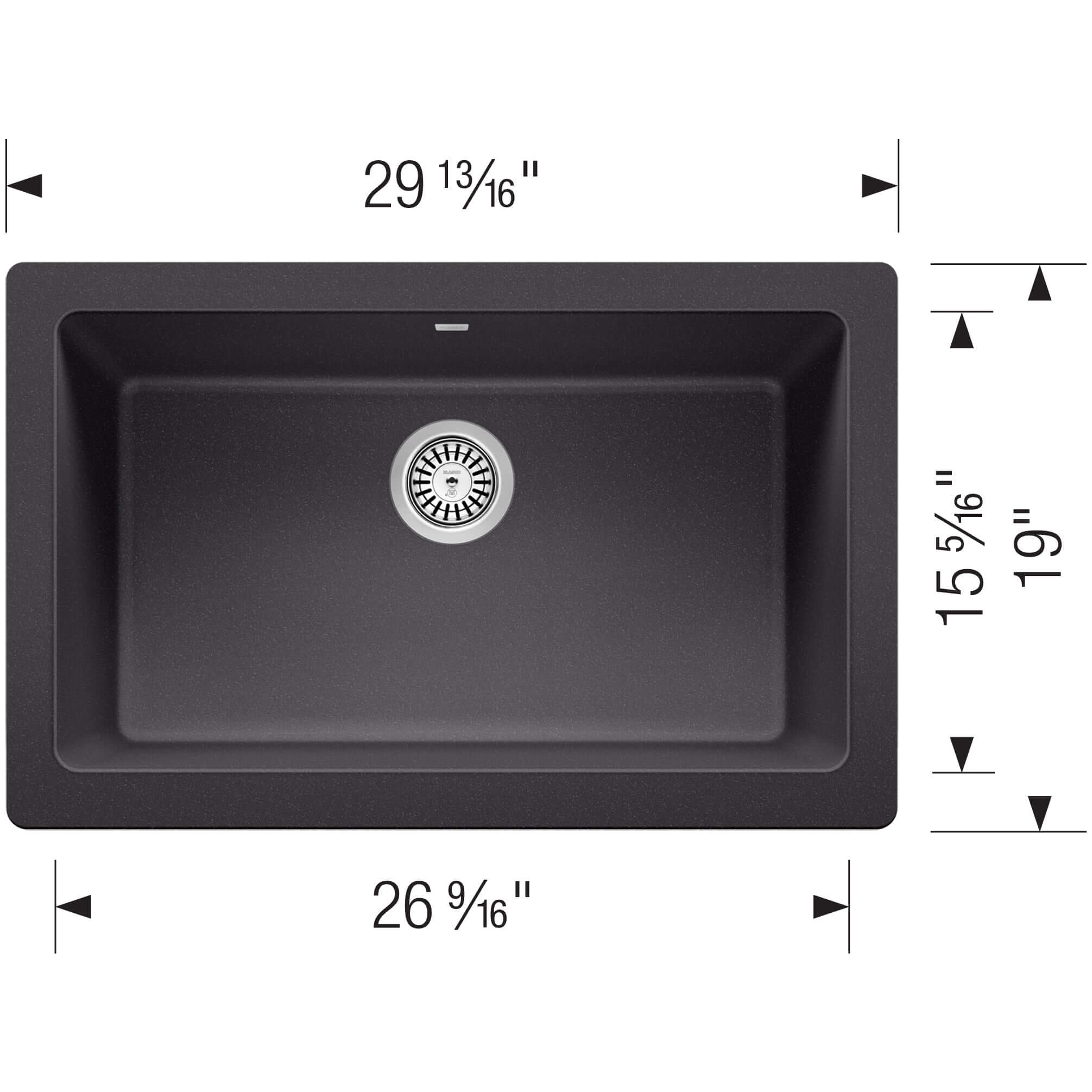 Blanco Vintera 30" Granite Composite Workstation Farmhouse Sink, Silgranit, Anthracite, 526538