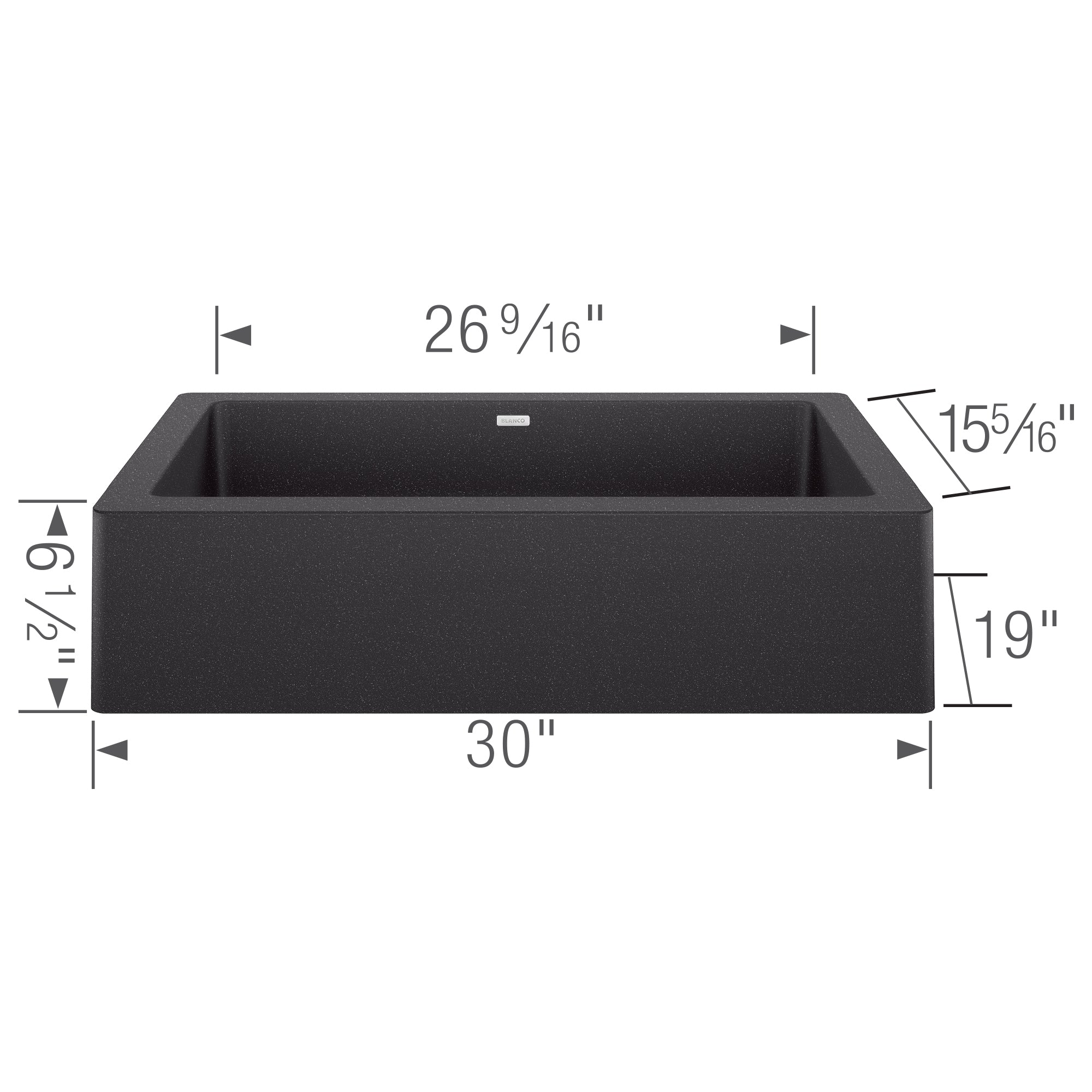Blanco Vintera 30" Granite Composite Workstation Farmhouse Sink, Silgranit, Anthracite, 526538