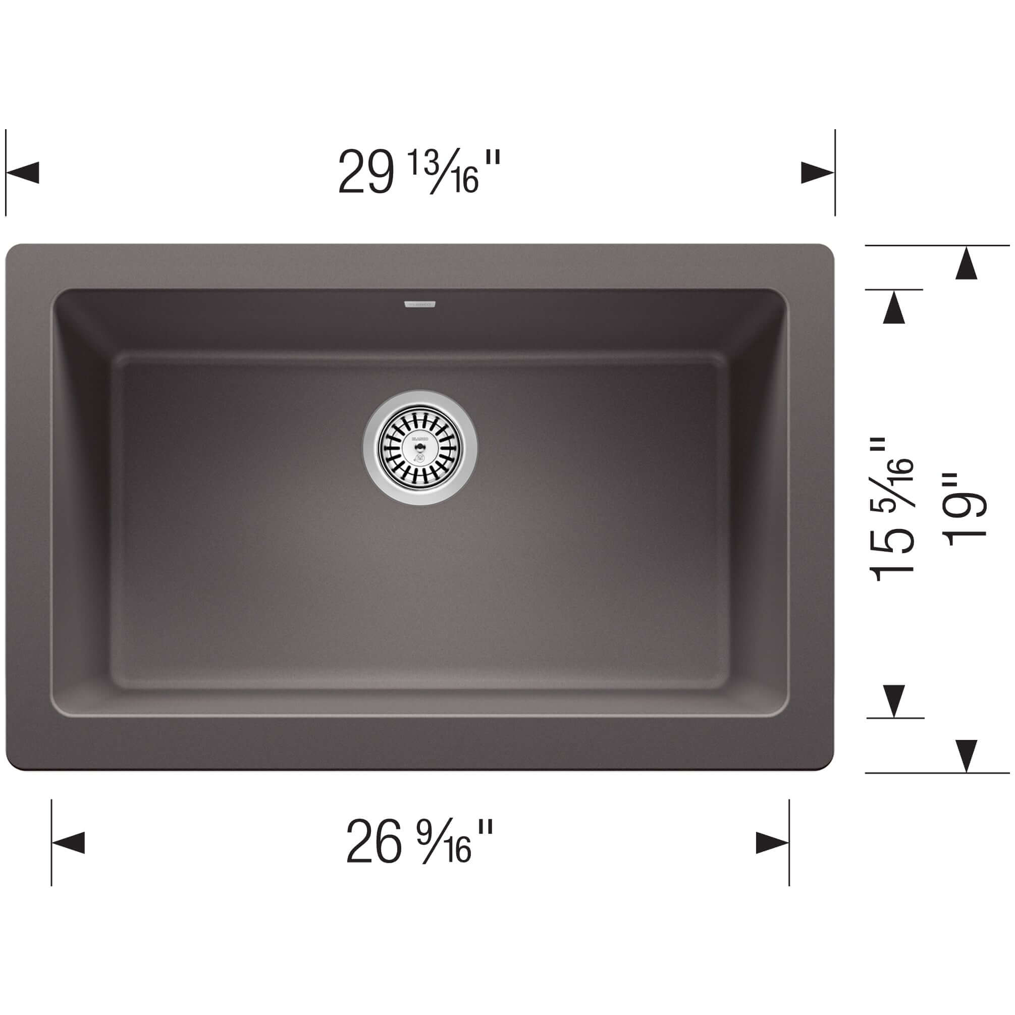 Blanco Vintera 30" Granite Composite Workstation Farmhouse Sink, Silgranit, Cinder, 526539