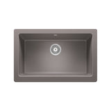 Blanco Vintera 30" Granite Composite Workstation Farmhouse Sink, Silgranit, Metallic Gray, 526540