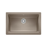 Blanco Vintera 30" Granite Composite Workstation Farmhouse Sink, Silgranit, Truffle, 526544