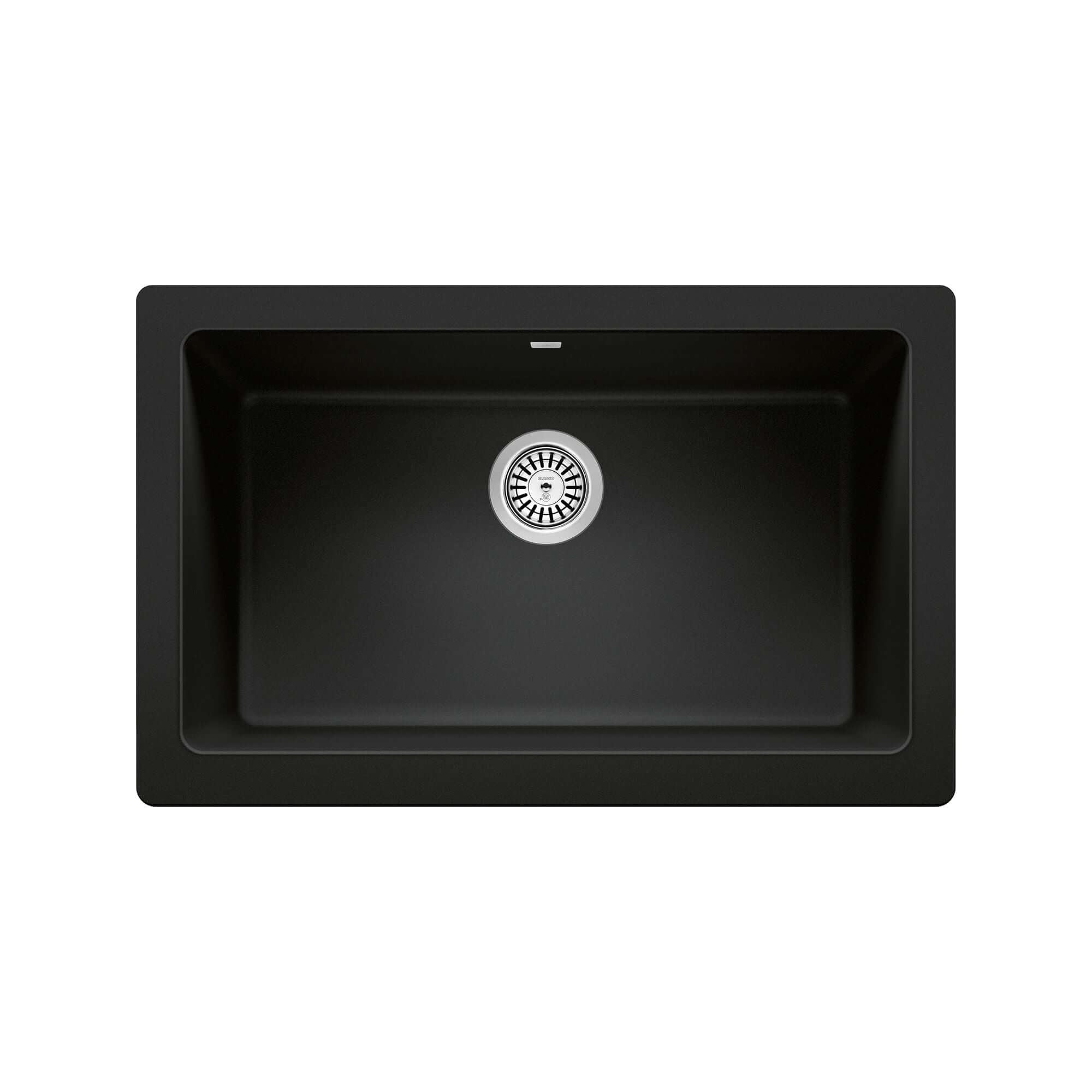 Blanco Vintera 30" Granite Composite Workstation Farmhouse Sink, Silgranit, Coal Black, 526545