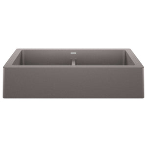 Alternate Image for Blanco Vintera 33" Granite Composite Workstation Farmhouse Sink, Silgranit, 50/50 Double Bowl, Metallic Gray, 526549