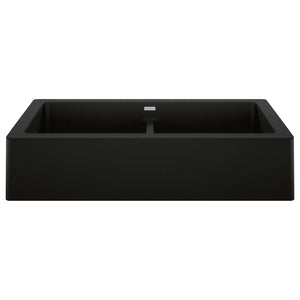 Alternate Image for Blanco Vintera 33" Granite Composite Workstation Farmhouse Sink, Silgranit, 50/50 Double Bowl, Coal Black, 526554