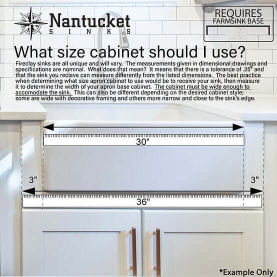 Nantucket Sinks Cape 33" Fireclay Workstation Farmhouse Sink with Accessories, White, T-PS33W