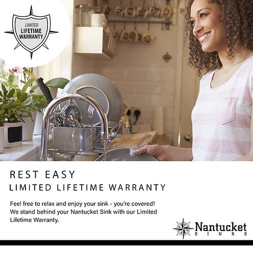 Nantucket Sinks Pro Series 25" Drop In/Topmount 304 Stainless Steel Kitchen Sink with Accessories, 16 Gauge, SR2522-16