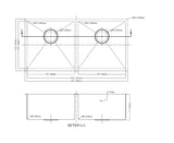 Dawn 35" Stainless Steel Undermount 50/50 Double Bowl Kitchen Sink, XSR321616 - The Sink Boutique