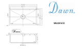 Dawn 30" Stainless Steel Undermount Kitchen Sink, SRU281610 - The Sink Boutique