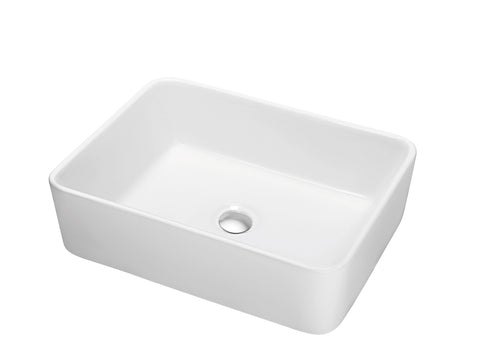 Dawn 19" Ceramic Vessel Sink, White, Rectangle, CASN109009A