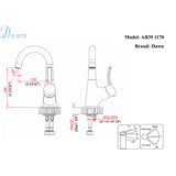 Dawn 9" 1.2 GPM Bathroom Faucet, Brushed Nickel, AB39 1170BN - The Sink Boutique