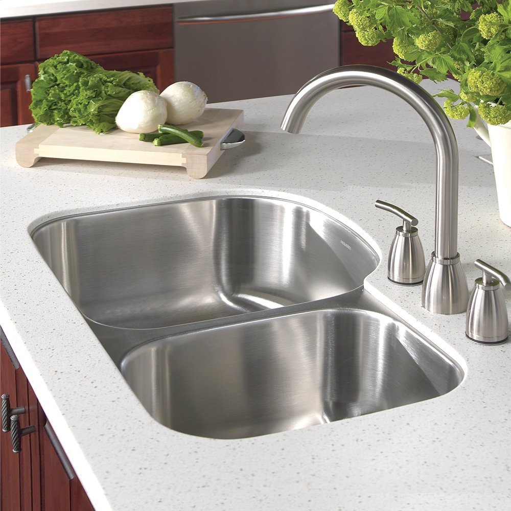 Houzer 33" Stainless Steel Undermount 70/30 Double Bowl Kitchen Sink, MC-3210SR-1 - The Sink Boutique