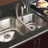 Houzer 33" Stainless Steel Undermount 70/30 Double Bowl Kitchen Sink, MC-3210SR-1 - The Sink Boutique