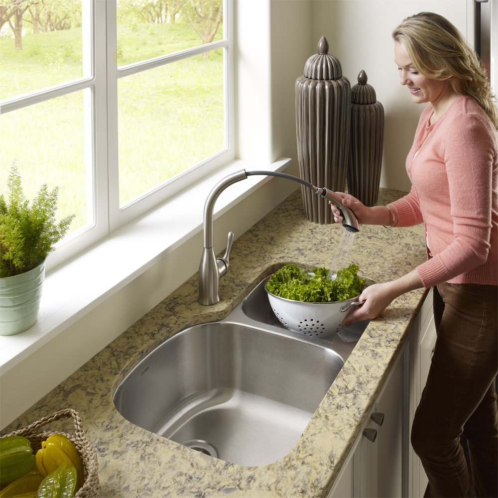Houzer 33" Stainless Steel Undermount 70/30 Double Bowl Kitchen Sink, MC-3210SR-1 - The Sink Boutique