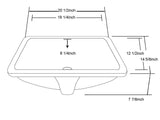 Dawn 20" Ceramic Undermount Bathroom Sink, White, Rectangle, CUSN017000 - The Sink Boutique