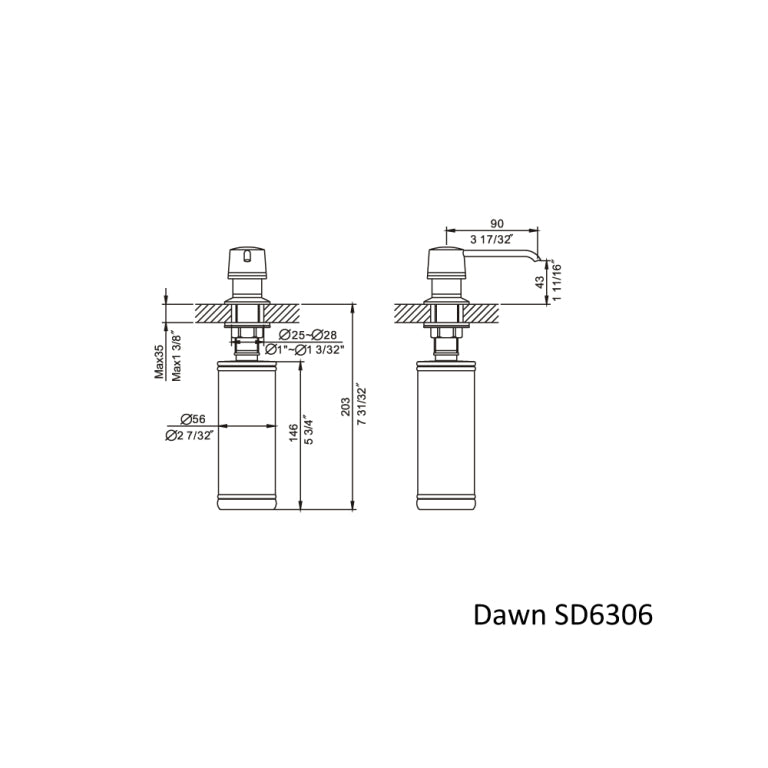 Dawn Soap Dispenser SD6306 Spec