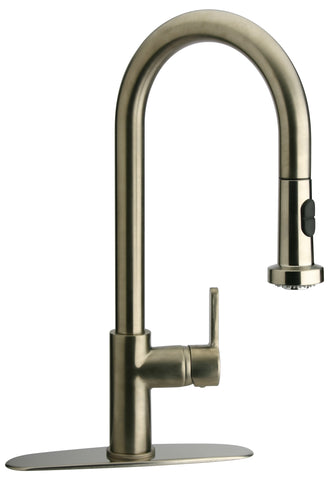 Latoscana Elix Single Handle Pull Down Spray Kitchen Faucet, Brushed Nicikel, 92PW591LL - The Sink Boutique