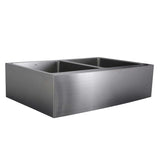Nantucket Sinks Pro Series 33" Stainless Steel Farmhouse Sink, Double Bowl, APRON332210-DBL-SR - The Sink Boutique