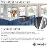 Nantucket Sinks Pro Series 33" 304 Stainless Steel Retrofit Farmhouse Sink with Accessories, EZApron33-9