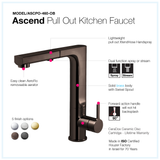 Houzer Ascend Pull Out Kitchen Faucet Oil Rubbed Bronze, ASCPO-460-OB