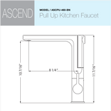 Houzer Ascend Integrated Pull Up Kitchen Faucet Brushed Nickel, ASCPU-460-BN - The Sink Boutique