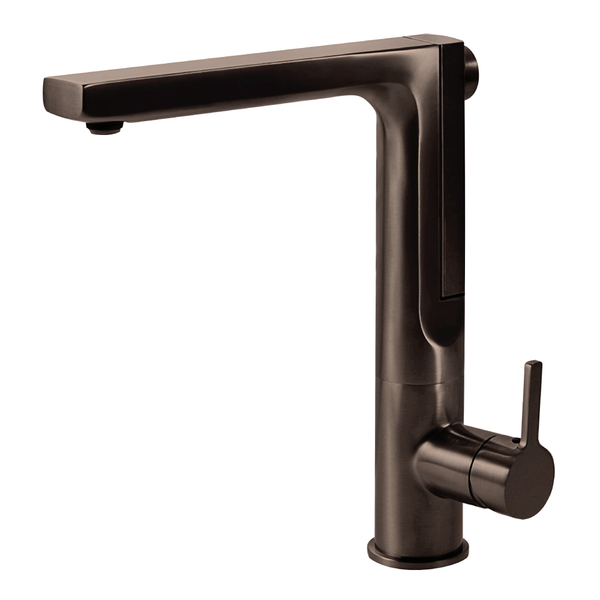 Houzer Ascend Integrated Pull Up Kitchen Faucet Rubbed Bronze, ASCPU-460-OB