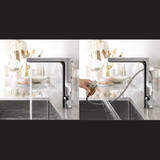 Houzer Ascend Integrated Pull Up Kitchen Faucet Rubbed Bronze, ASCPU-460-OB - The Sink Boutique