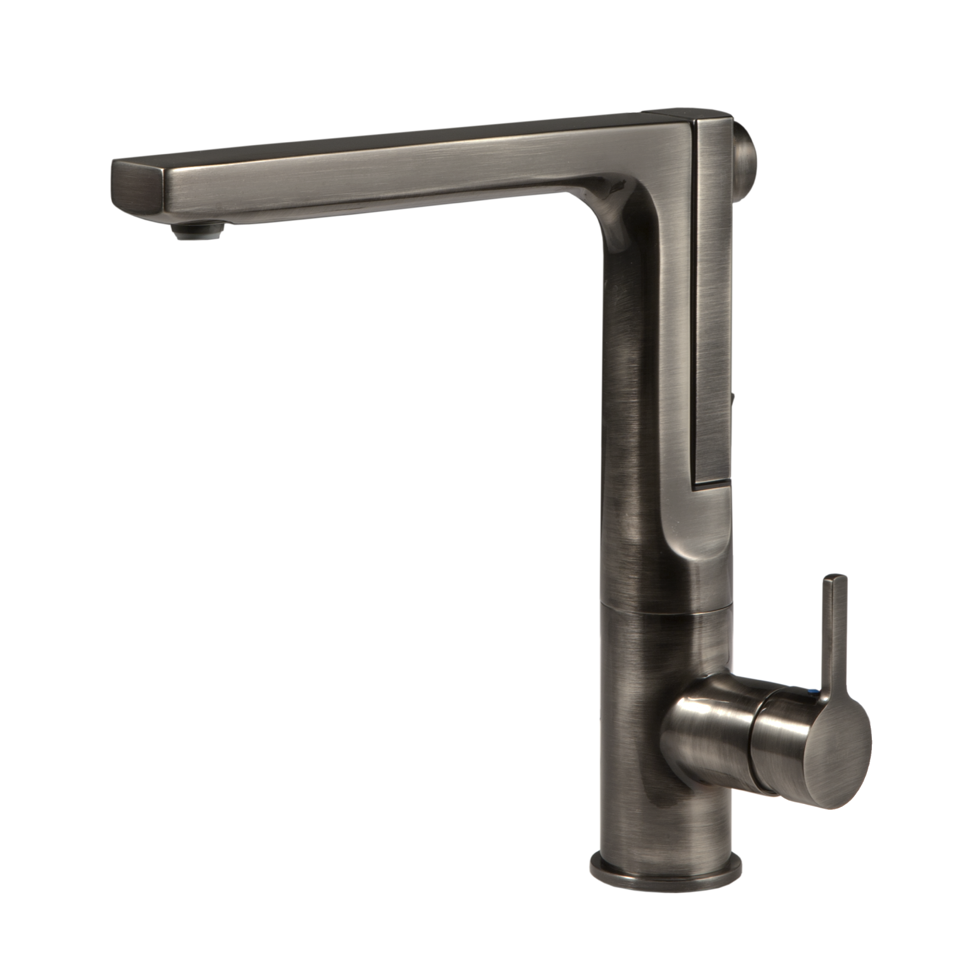 Houzer Ascend 1.75 GPM Lever Brass Kitchen Faucet, Pull Up, Pewter, ASCPU-460-PW