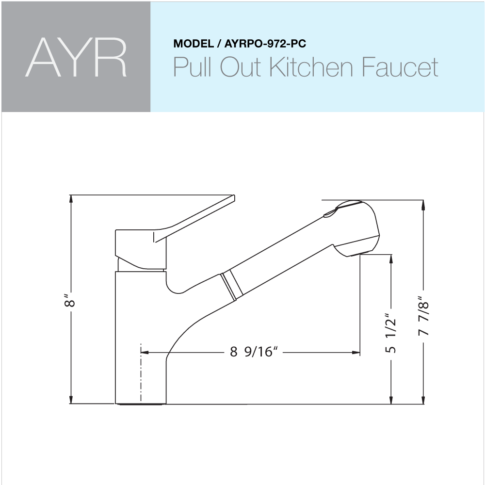 Houzer Ayr Pull Out Kitchen Faucet with CeraDox Technology Polished Chrome, AYRPO-972-PC - The Sink Boutique