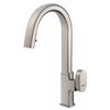 Houzer Azura Hidden Pull Down Kitchen Faucet Brushed Nickel, AZUPD-968-BN