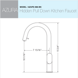 Houzer Azura Hidden Pull Down Kitchen Faucet Brushed Nickel, AZUPD-968-BN - The Sink Boutique