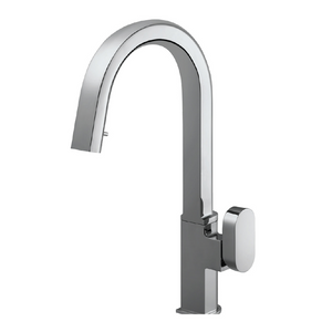 Alternate Image for Houzer Azura Hidden Pull Down Kitchen Faucet with CeraDox Technology Polished Chrome, AZUPD-968-PC
