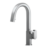 Houzer Azura Hidden Pull Down Kitchen Faucet with CeraDox Technology Polished Chrome, AZUPD-968-PC