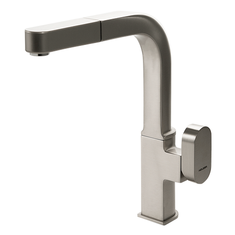 Houzer Azura Pull Out Kitchen Faucet Brushed Nickel, AZUPO-965-BN