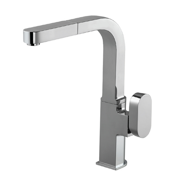 Houzer Azura Pull Out Kitchen Faucet with CeraDox Technology Polished Chrome, AZUPO-965-PC