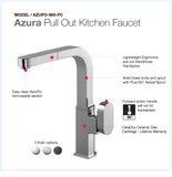 Houzer Azura Pull Out Kitchen Faucet with CeraDox Technology Polished Chrome, AZUPO-965-PC - The Sink Boutique