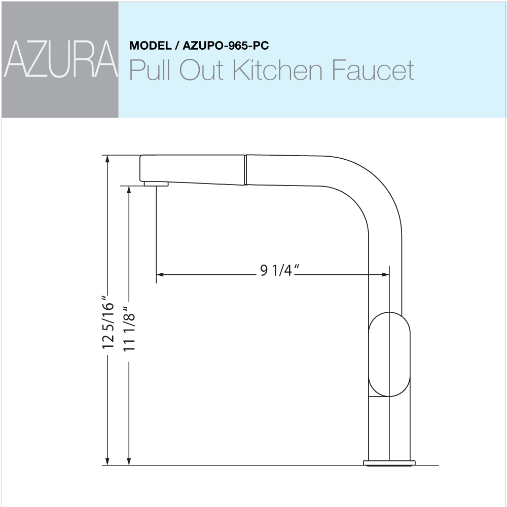 Houzer Azura Pull Out Kitchen Faucet with CeraDox Technology Polished Chrome, AZUPO-965-PC - The Sink Boutique