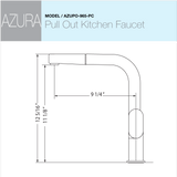 Houzer Azura Pull Out Kitchen Faucet with CeraDox Technology Polished Chrome, AZUPO-965-PC - The Sink Boutique