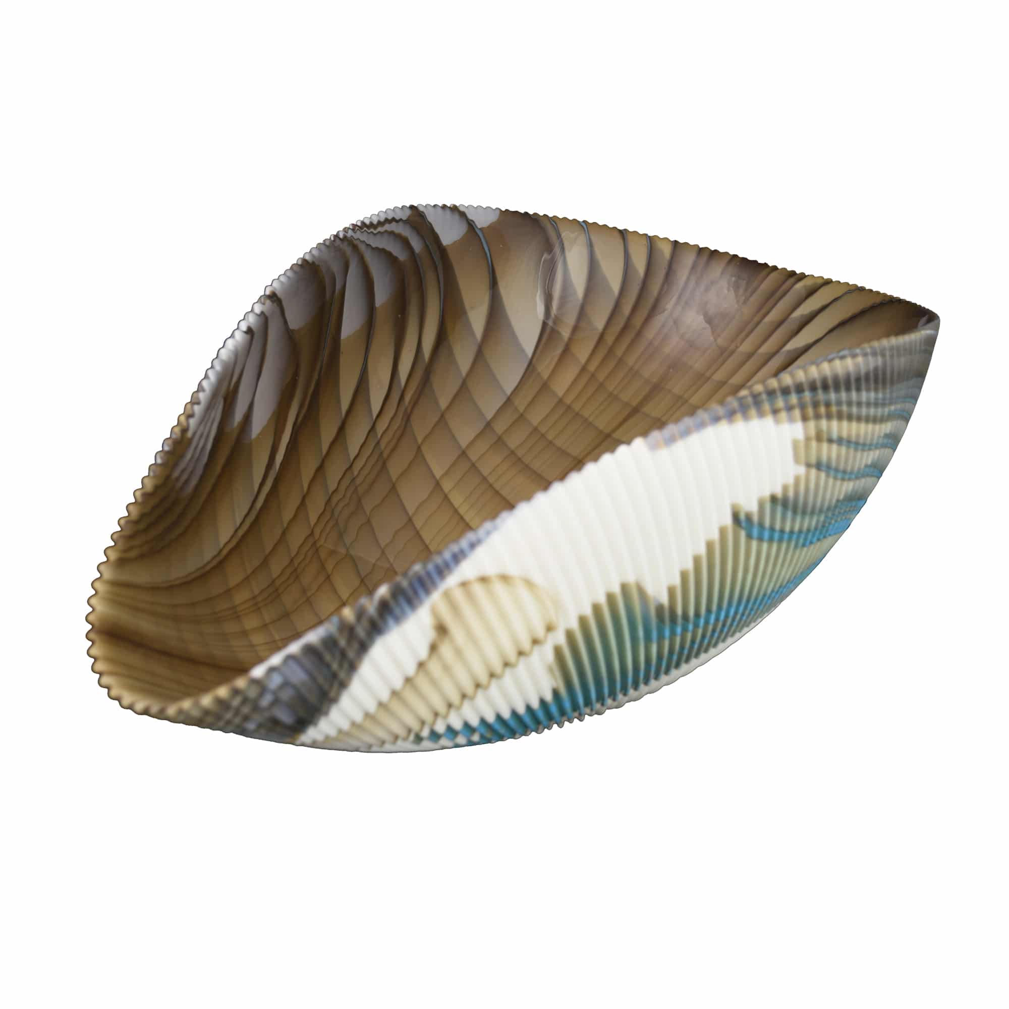 Native Trails Murano 18" Asymmetrical Shell-Shaped Glass Vessel Bathroom Sink, Shoreline, MG1912-SE