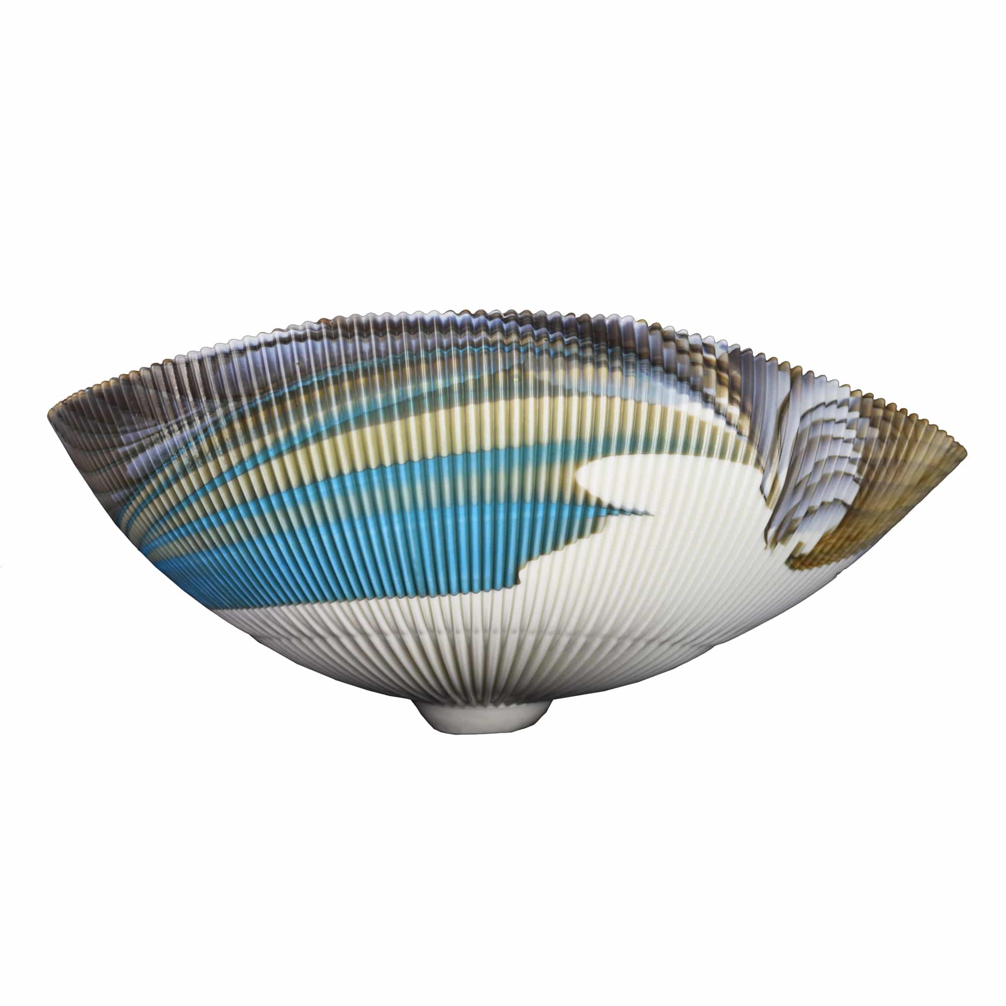 Native Trails Murano 18" Asymmetrical Shell-Shaped Glass Vessel Bathroom Sink, Shoreline, MG1912-SE