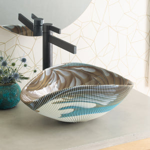 Alternate Image for Native Trails Murano 18" Asymmetrical Shell-Shaped Glass Vessel Bathroom Sink, Shoreline, MG1912-SE